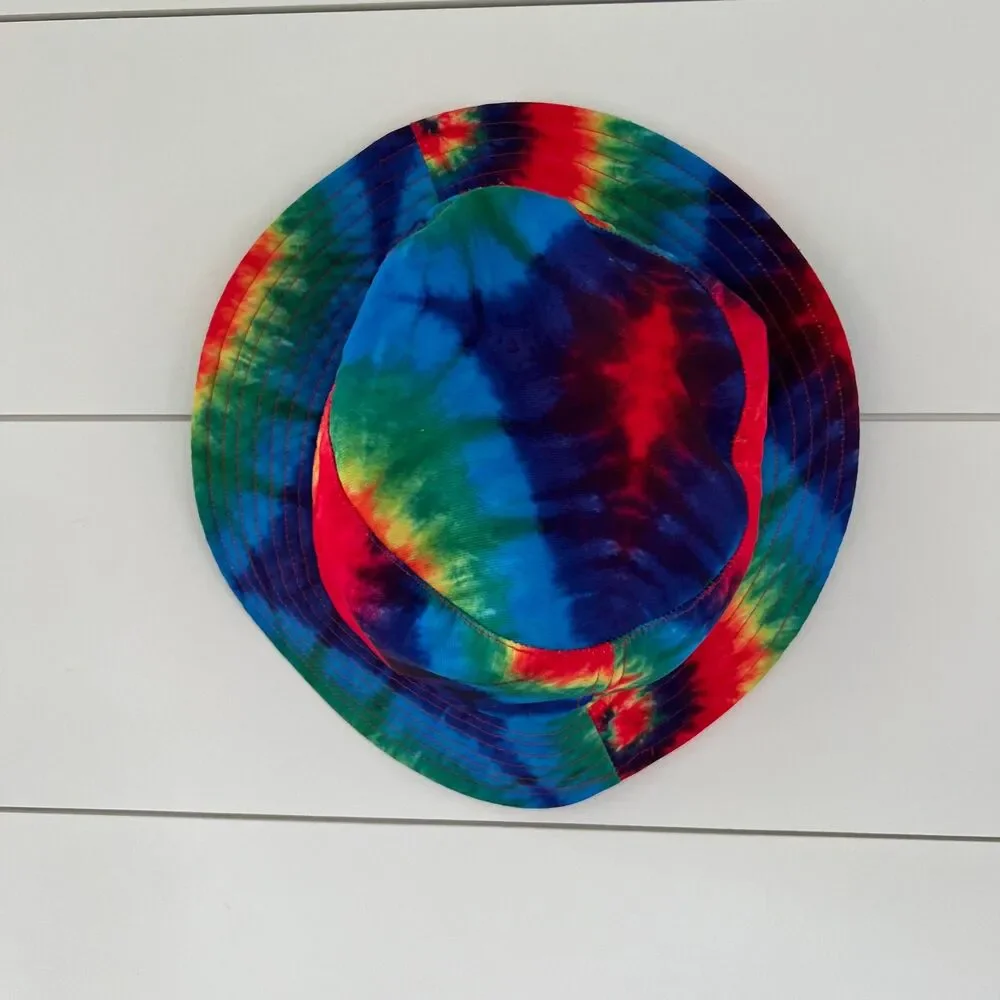 Kids Tie-Dye Rainbow Bucket Hat 100% Cotton